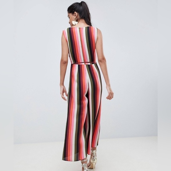 ASOS Stripped Wrap Front Jumpsuit- 12 - Picture 2 of 9